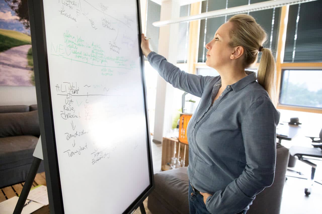 Systemische Aufstellungsarbeit 1 Coaching am digitalen Flipchart.