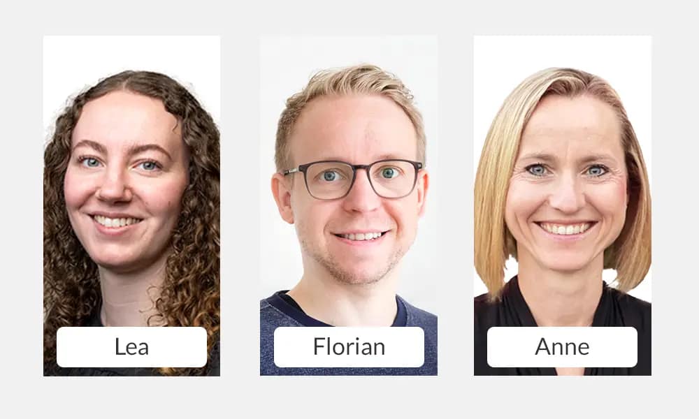 Für den Strategie-Call stehen Florian, Lea oder Anne bereit